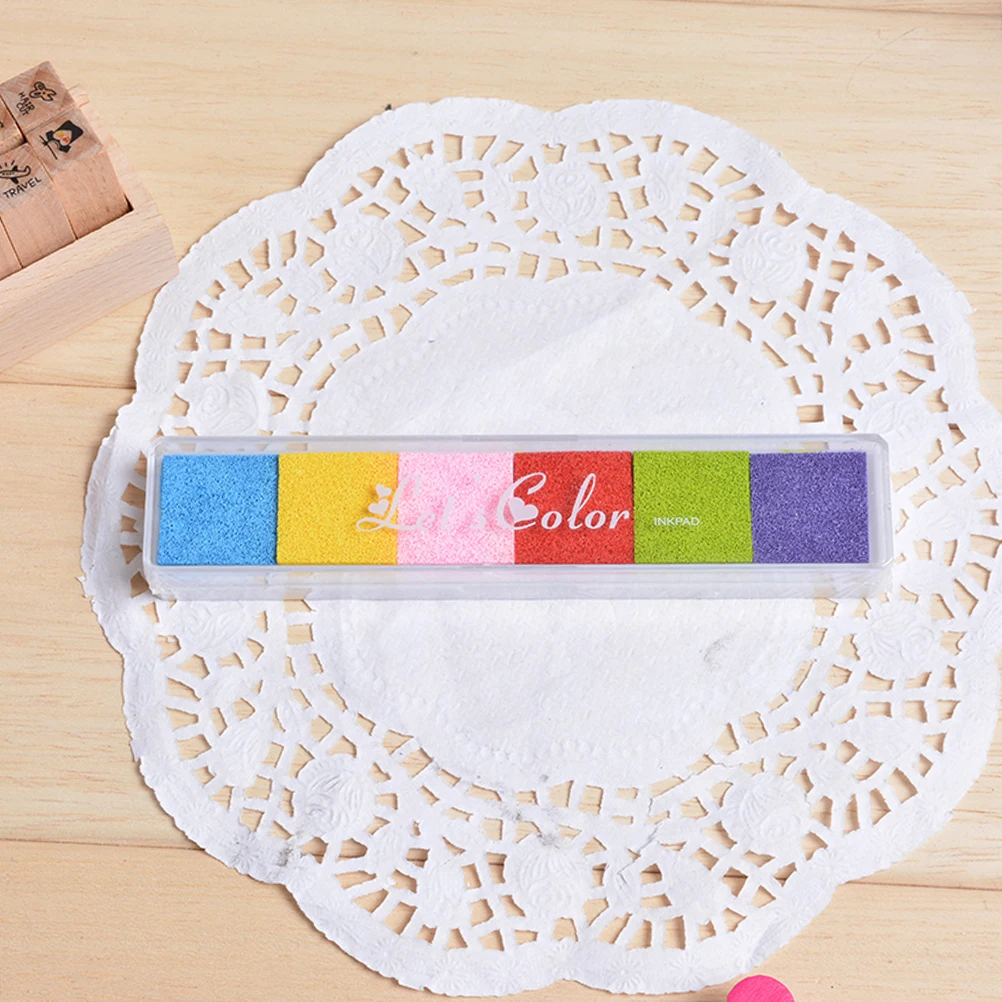 Non-Toxic Ink Pad Inkpad DIY Craft Card Stamp Fingerprint Accessories for Children Kids Rubber Stamps Paper Wood 1 PACK | Дом и сад