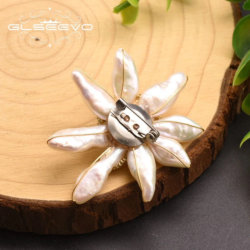 Женские перламутровые Броши GLSEEVO вечерние броши в стиле барокко с цветами