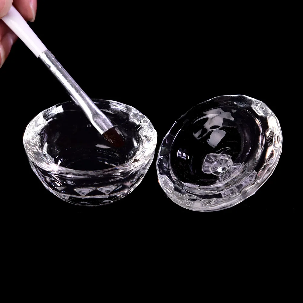 1PC Crystal Glass Dappen Dish Lid Bowl Cup Holder Manicure Equipment Nail Tool For Nail Art Acrylic Powder Liquid