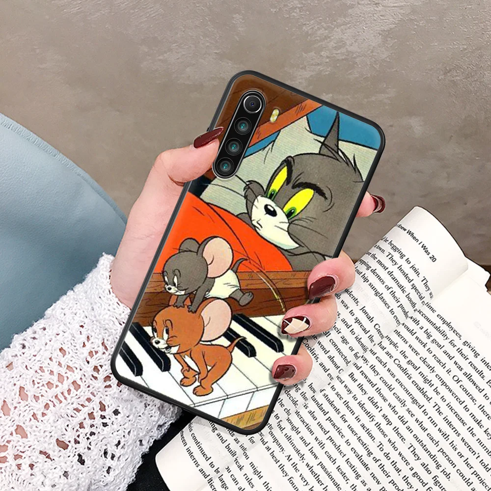 

Cute Cartoon Tom Cat Jerry Phone Case For Xiaomi Redmi Note 7 8 8T 9 9S 4X 7 7A 9A K30 Pro Ultra black Waterproof Trend Bumper