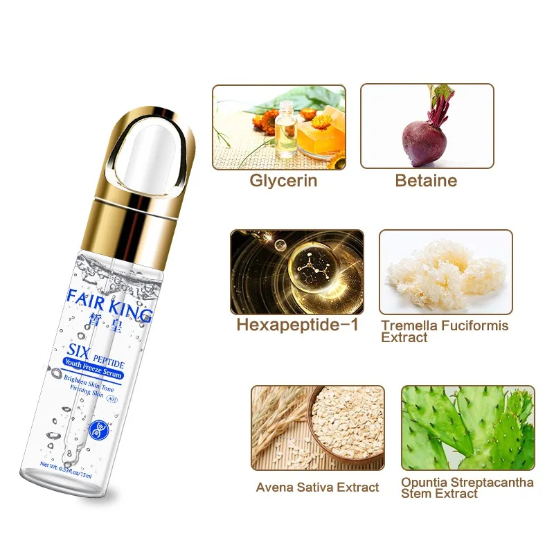 Шесть пептидов Молодежные замораживание Сыворотки отбеливания и увлажнения