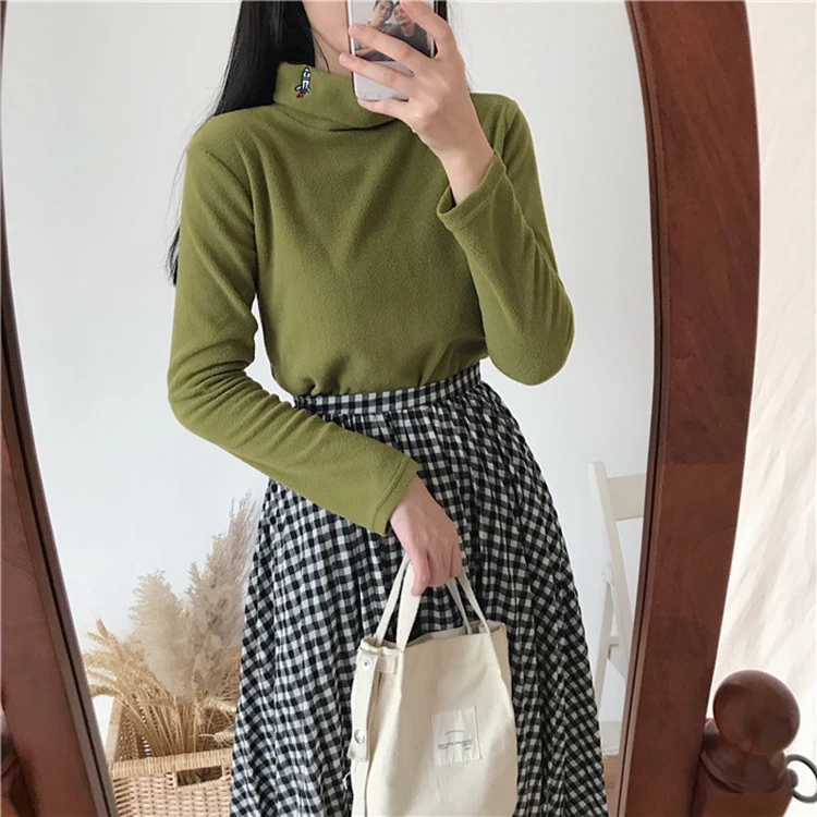 Новинка зимние модные женские футболки с вышивкой для колледжа воротником