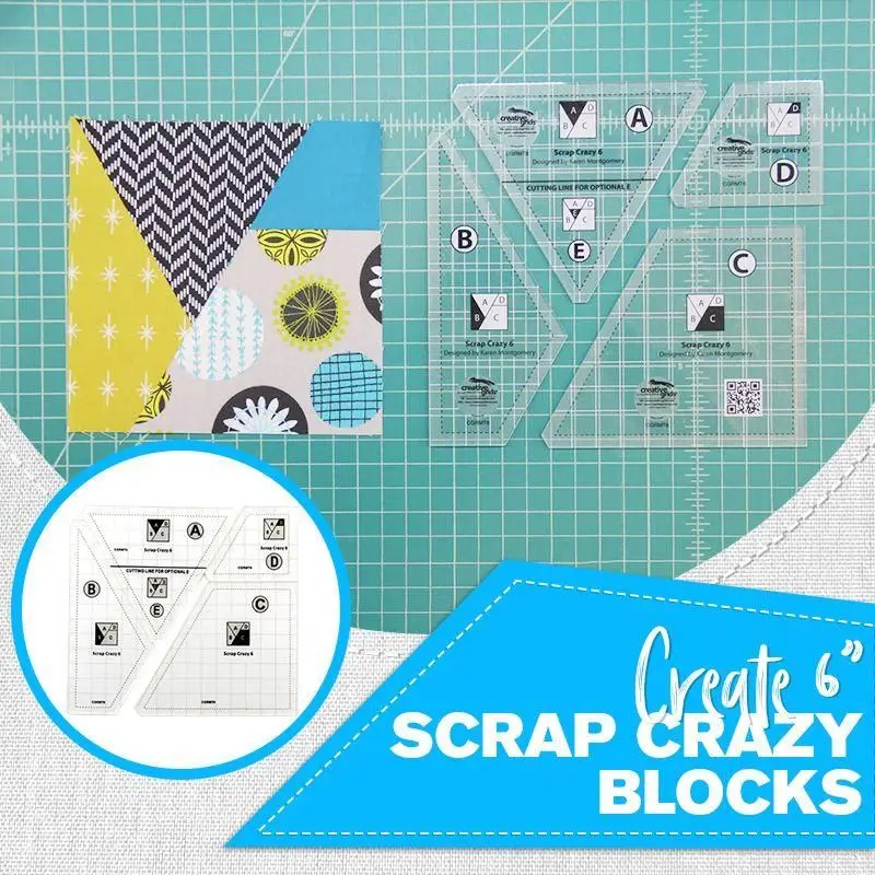 

4Pcs/set Creative Quilting Cutting Template Set Patchwork Feet Tailor Yardstick Quilting Cut Cloth DIY Tools