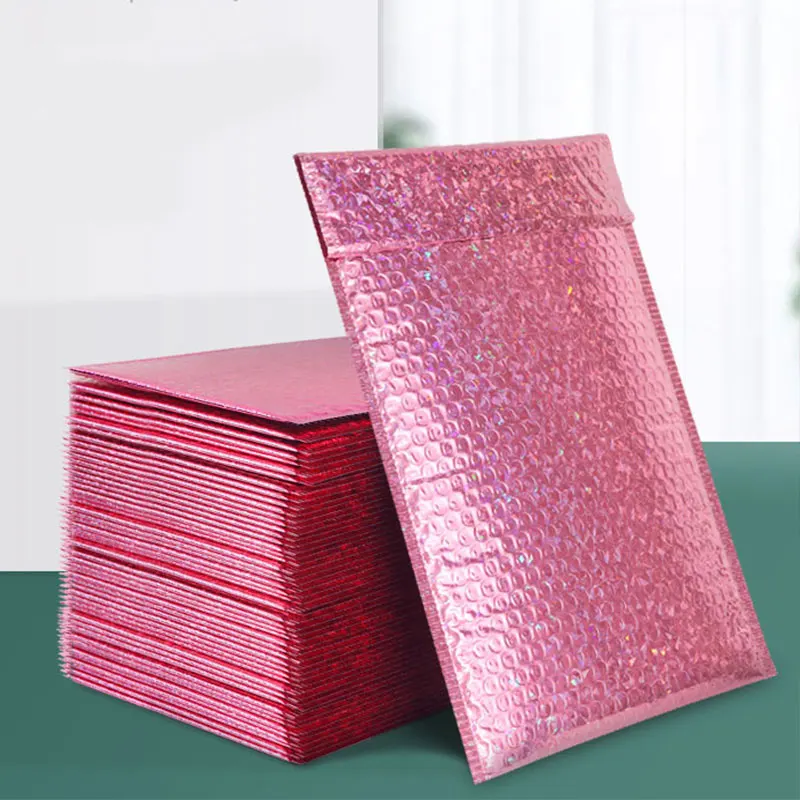 10pcs/Pack Rose Foil Bubble Mailer 25*30cm Gift Jewelry Packaging Wedding Favor Bag Mailing Clothes Envelopes