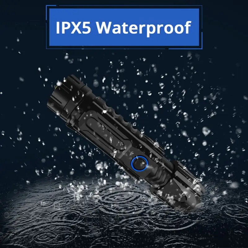 Супер яркий светодиодный тактический фонарь высокой мощности XHP50/70,2/90, охотничий фонарь, USB зарядка, телескопическая лампа с зумом, аккумулятор 26650