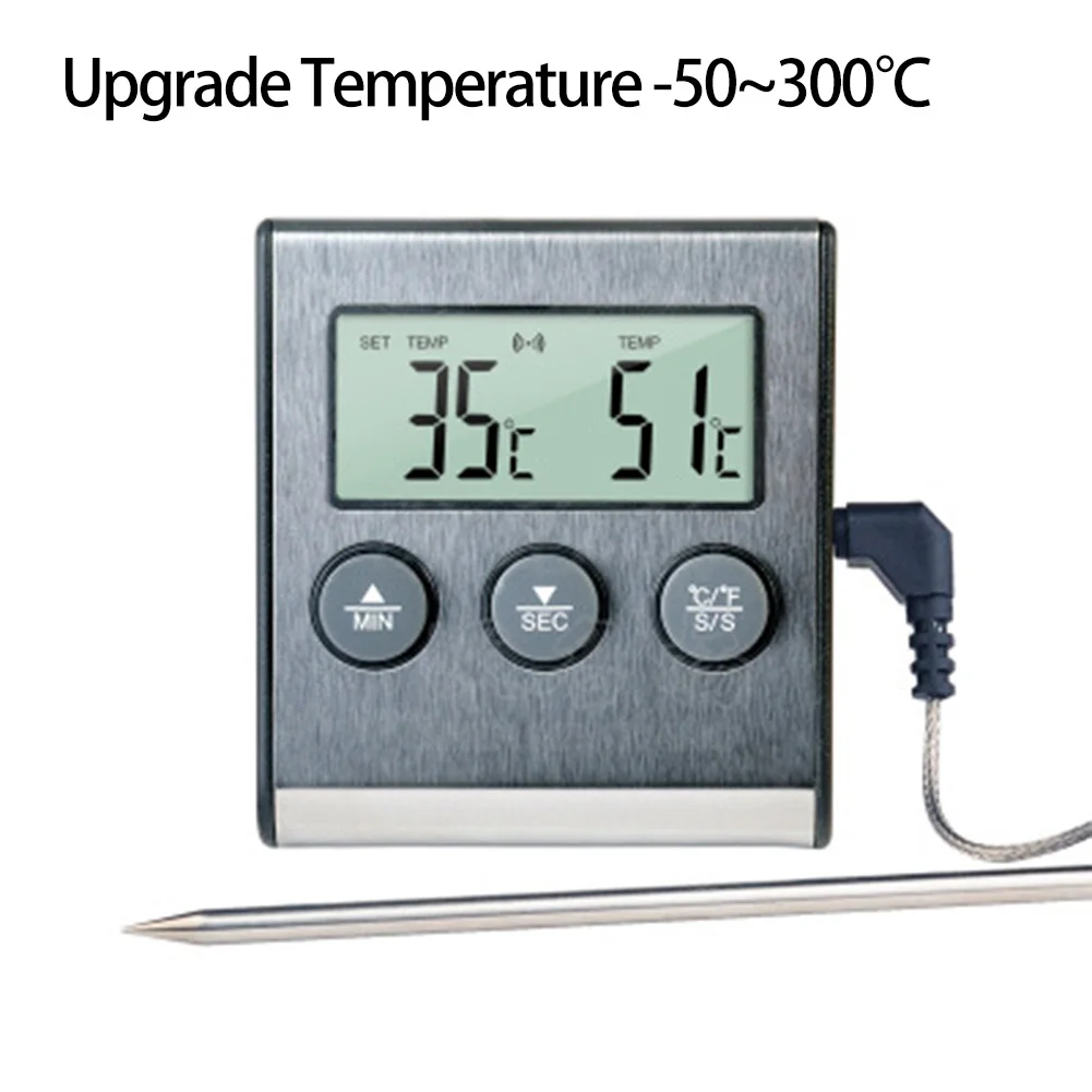 Кухонный цифровой термометр с ЖК дисплеем зонд для духовки и мяса таймер