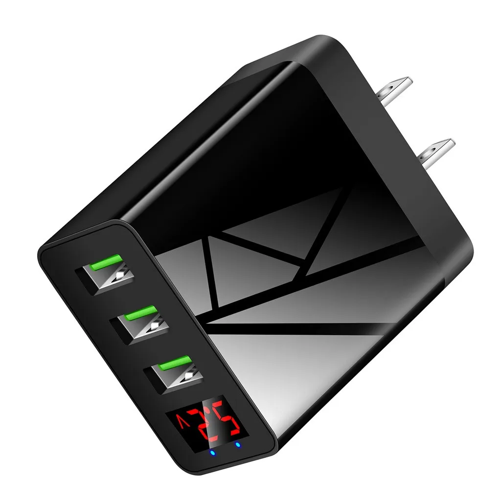 Фото 3 Port Fast Quick Charge QC 3.0 USB Hub Wall Charger 3.1A Power Digital display Adapter US/EU/UK Plug for iphone samsung hot Мобильные 3 Port Fast Quick Charge QC 3.0 USB Hub Wall Charger 3.1A Power Digital display Adapter US/EU/UK Plug for iphone samsung hot Мобильные
