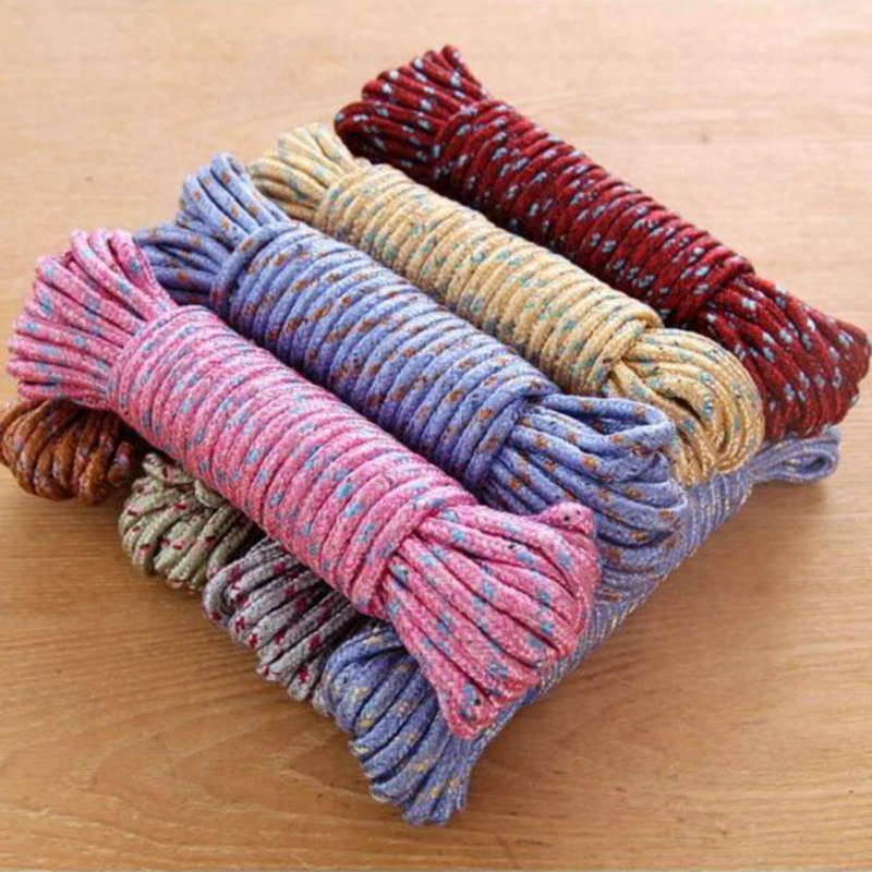 

1pc 10m Nylon Clothesline Indoor and Outdoor Hanging Rope Color Random Multi-Purpose Household Rope