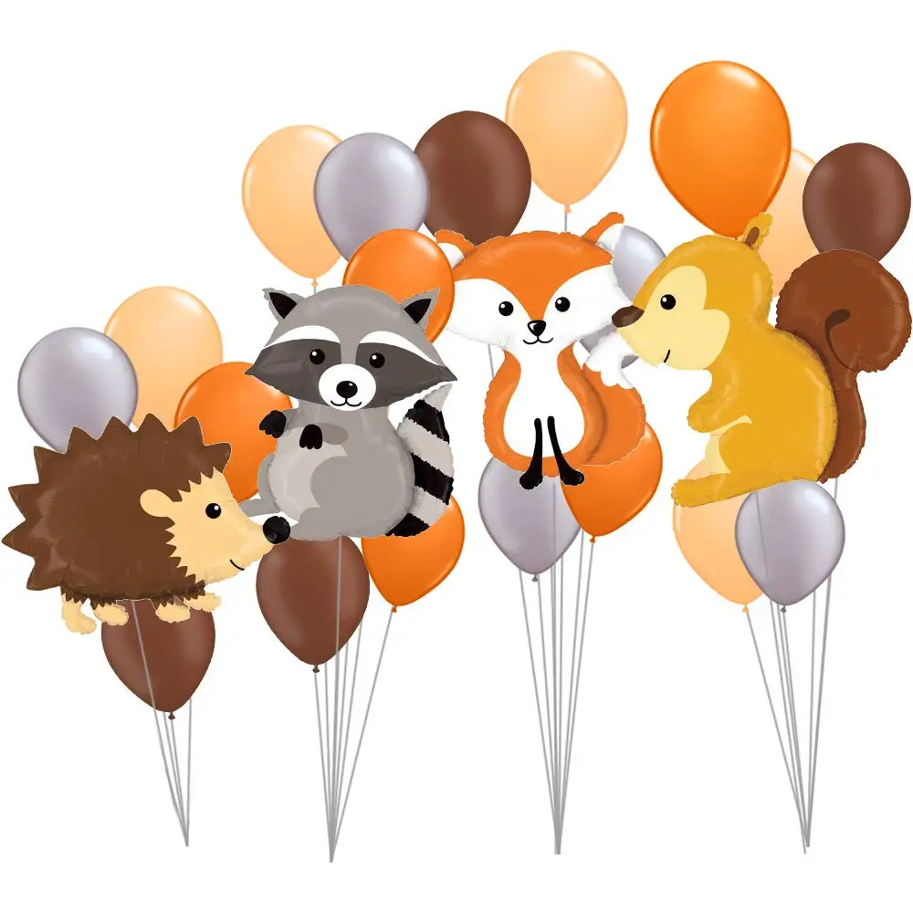 Animal Foil Balloons Birthday Wedding Forest Theme Party Decor Helium Balls Fox Hedgehog Squirrel Raccoon Baby Shower Kids Toys | Дом и сад