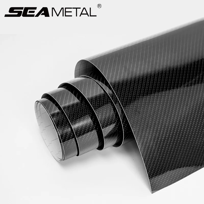 Автомобильная виниловая пленка из углеродного волокна 6D Глянцевая наклейка для