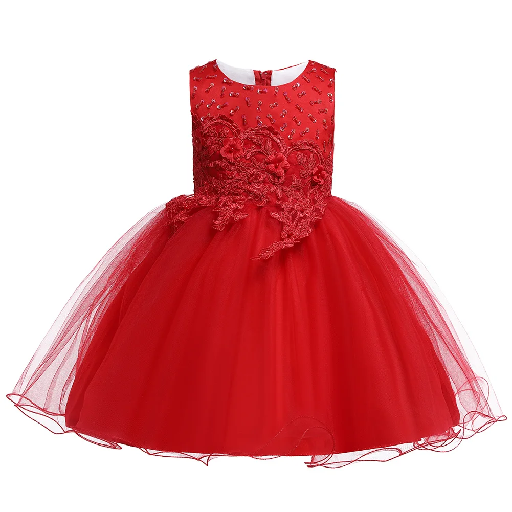 Детское платье для дня рождения в Корейском стиле свадебное с цветочным узором