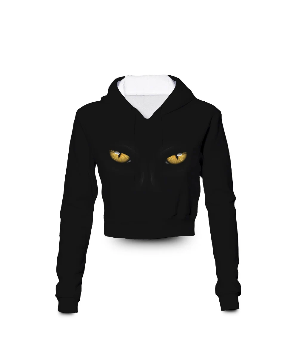 

Изготовленные на заказ худи с 3D сублимационным принтом глаз пантеры Женская одежда