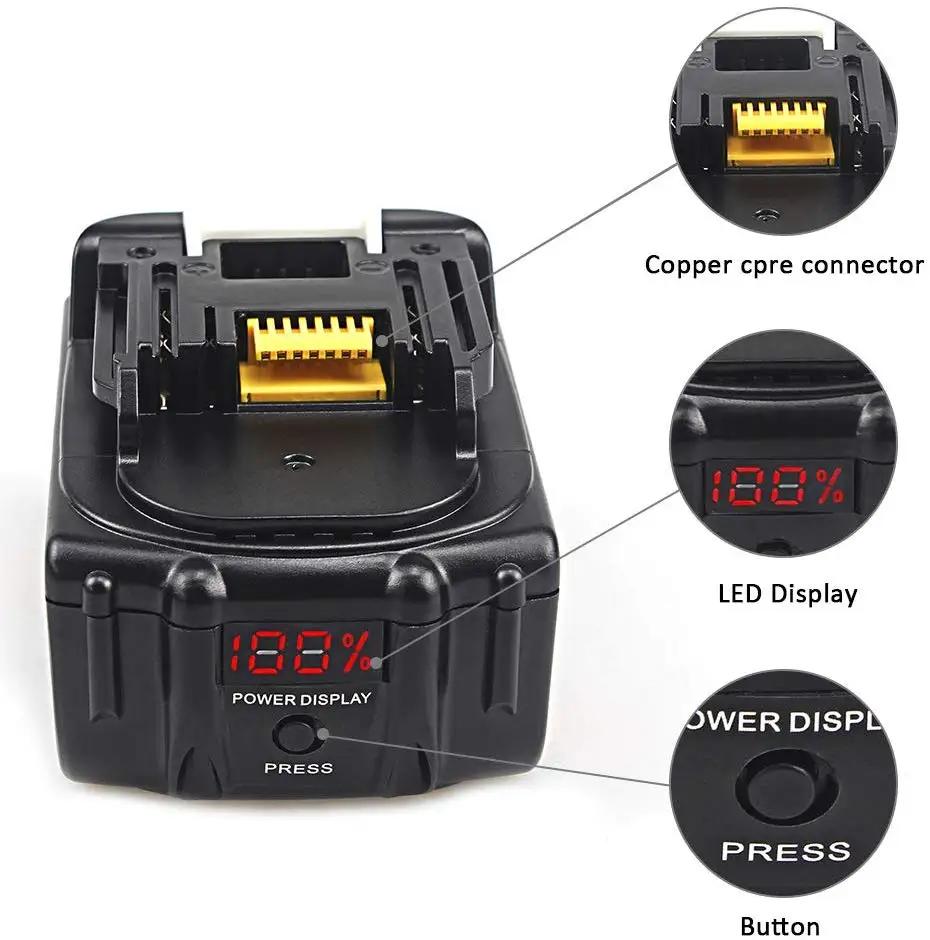 Waitley BL1850 18В 5.0Ah запасная батарея совместима с Makita BL1830 BL1840 BL1850B BL1860 LXT литий-ионный