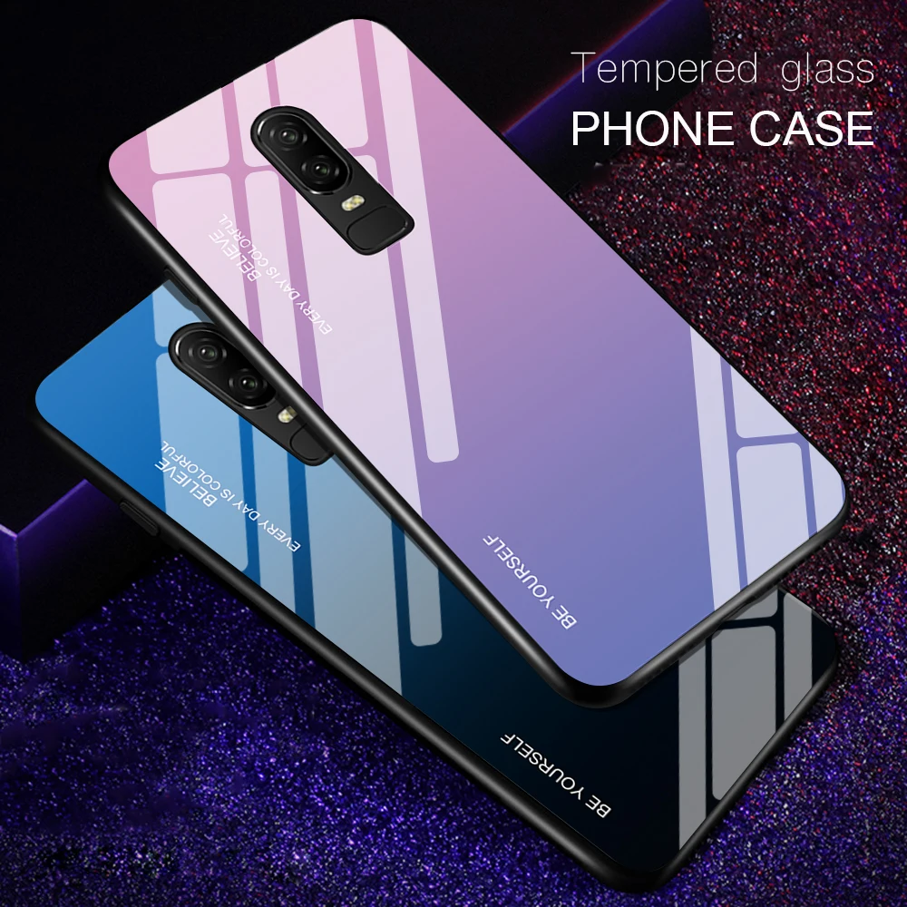 Защитный кожух для телефона в виде ракушки Oneplus 6 градиентный чехол из