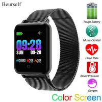 beurself smart watch m19 touch screen men women smartwatch waterproof heart rate monitor activity music control sport bracelet