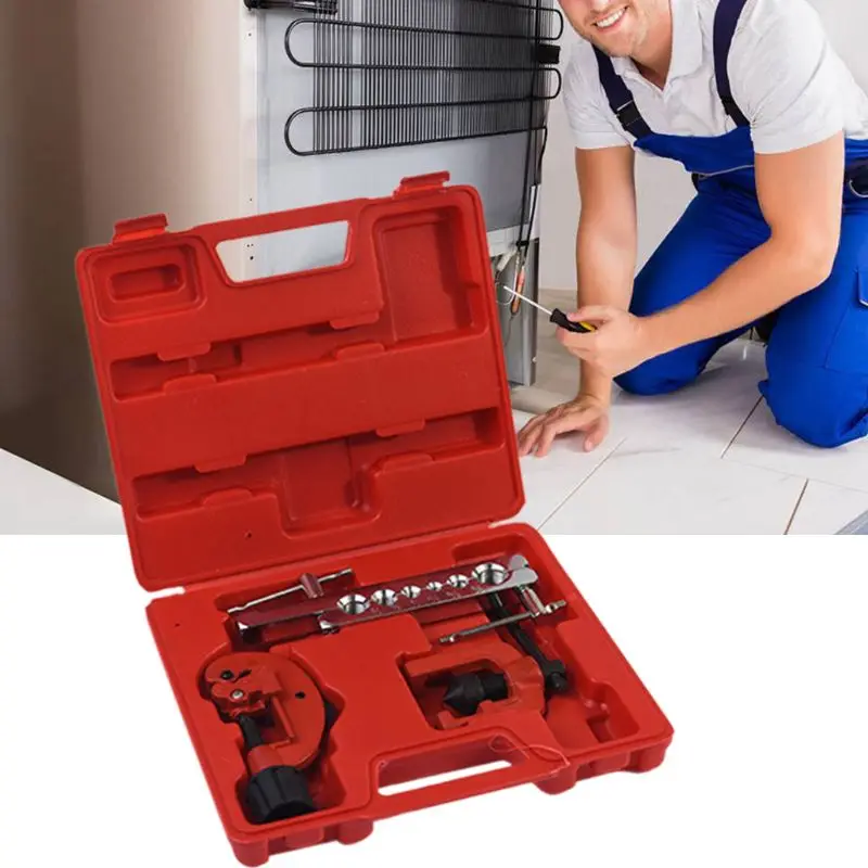 

CT-8020 Manual Copper Tube Expansion Reamer Water Gas Brake Line Application Tubing Eccentric Cone Type Flaring Tool Set