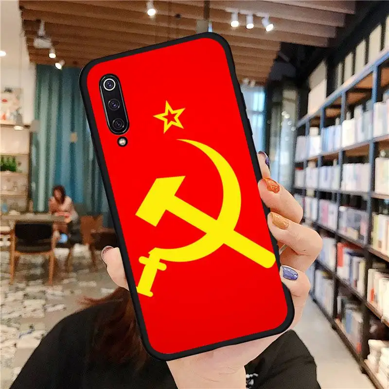 

Soviet Union USSR Grunge Flag Painted Phone Case black For Xiaomi Redmi mi note 7 8t 9 9t 9s 8 10 10t 11 pro lite K20 max 3
