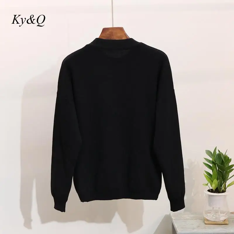 2019 Winter Christmas Women Vintage Luxury Embroidered Tiger Sweater Beading Sequined Brand Designer Pullover 2 Pieces Black | Женская