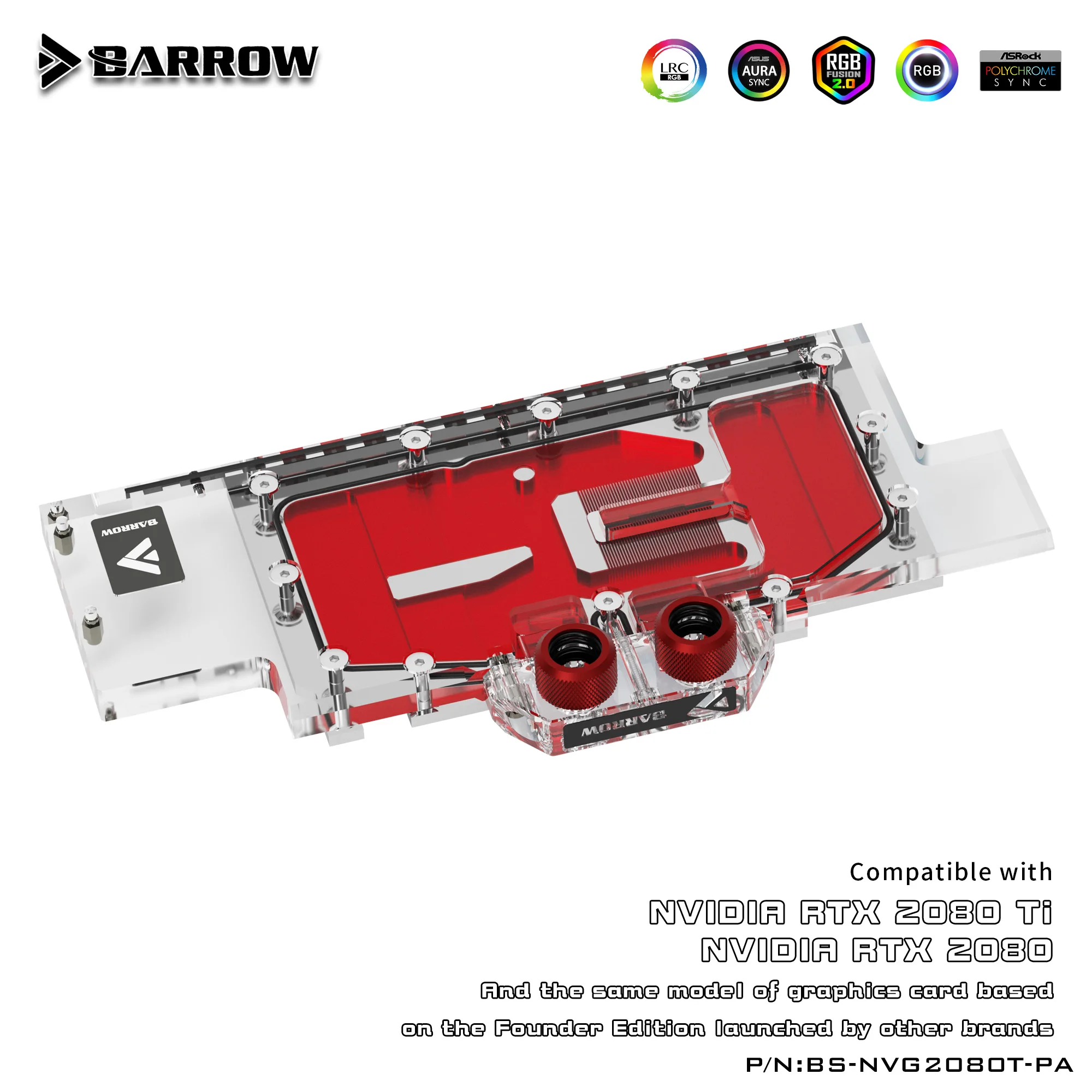 BARROW Water Block используется для NVIDIA RTX 2080Ti/2080 Founders Edition/Справка Edition/полная защита