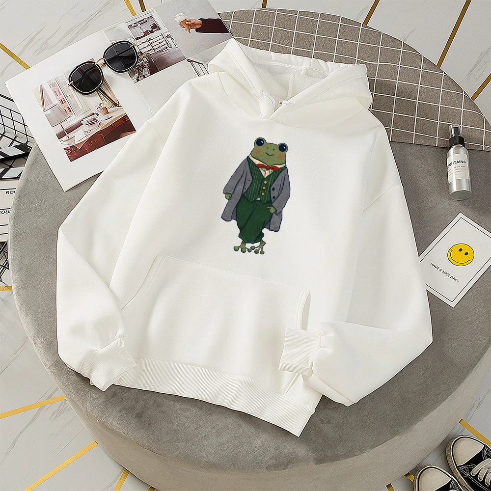 

Japanese Frog Print Streetwear Pullover Sweatshirt Oversized Sweatshirt Woman Cartoon Gothic Punk Hoodie Female Clothes Sudadera