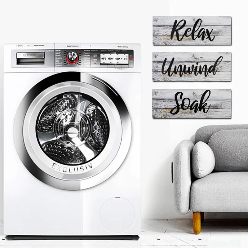 

3 Pieces Farmhouse Bathroom Wall Decors Relax Soak Unwind Signs Rustic Bathroom Wooden Signs Funny Rustic Bathroom Wall Art Vint