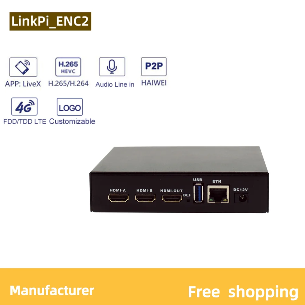 2 канальный Hdmi HEVC NDI HX с поддержкой H.264 H.265 + кодировщик видео SmartP черный декодер 4k30x2