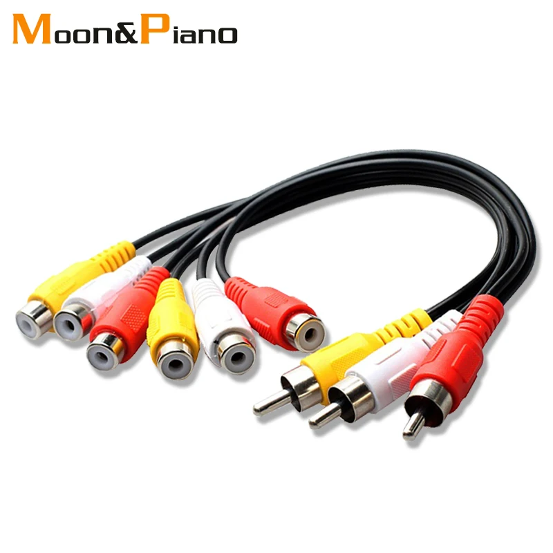 3RCA Jack к 6RCA кабелям папа женскому разъему сплиттер Аудио Видео провод Высокое