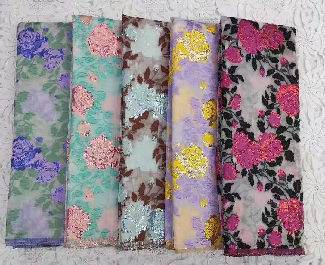 

Madison 2021 Latest Brocade Jacquard Fabric African Net Lace Cloth High Quality Nigerian Women's Dress Material For Sewing