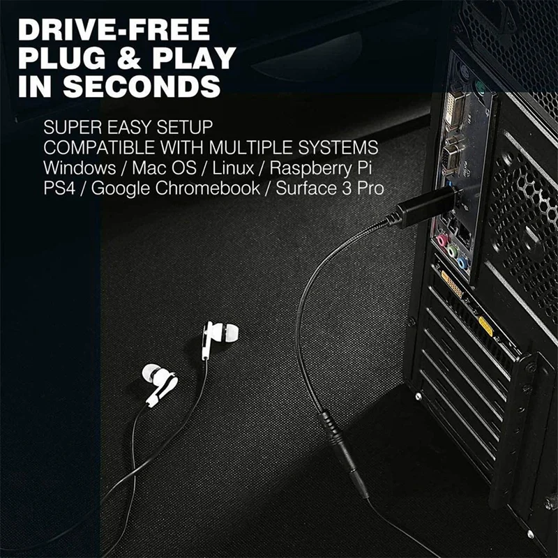 Переходник USB/3 5 мм для наушников внешняя стереозвуковая карта ПК ноутбука PS4 Mac и