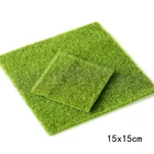 Зеленое микроландшафтное украшение, Искусственный мох, декоративный газон, зеленая трава, 1 шт., 15 х15, мини-сказочный сад