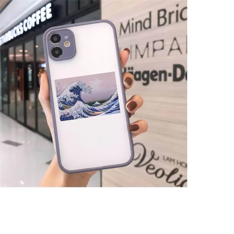

Japan style The Big Wave of kanagawa Phone Case Matte Transparent for iPhone 7 8 11 12 s mini pro X XS XR MAX Plus cover funda