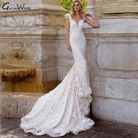 sexy sweetheart mermaid wedding dress lace flowers appliques bride dresses backless button back bridal gown robe de mari%c3%a9e