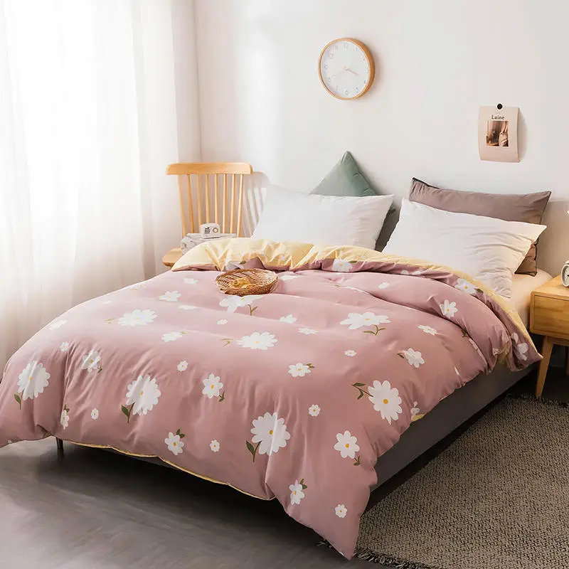 

Yaapeet 1pc Plant Printed Duvet Cover Soft Cartoon Quilt Cover Warm Floral Pattern Bed Protection Solstice Plaid Duvet Cover