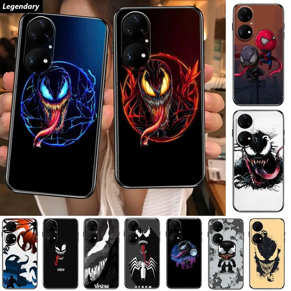 

Hot sale Venom Phone Case For Huawei p50 P40 p30 P20 10 9 8 Lite E Pro Plus Black Etui Coque Painting Hoesjes comic fas