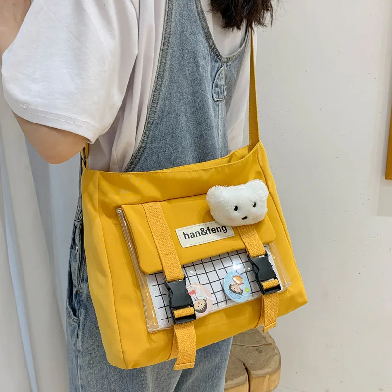 Женские сумки на плечо для девочек новинка 2020 модные холщовые милые мессенджеры