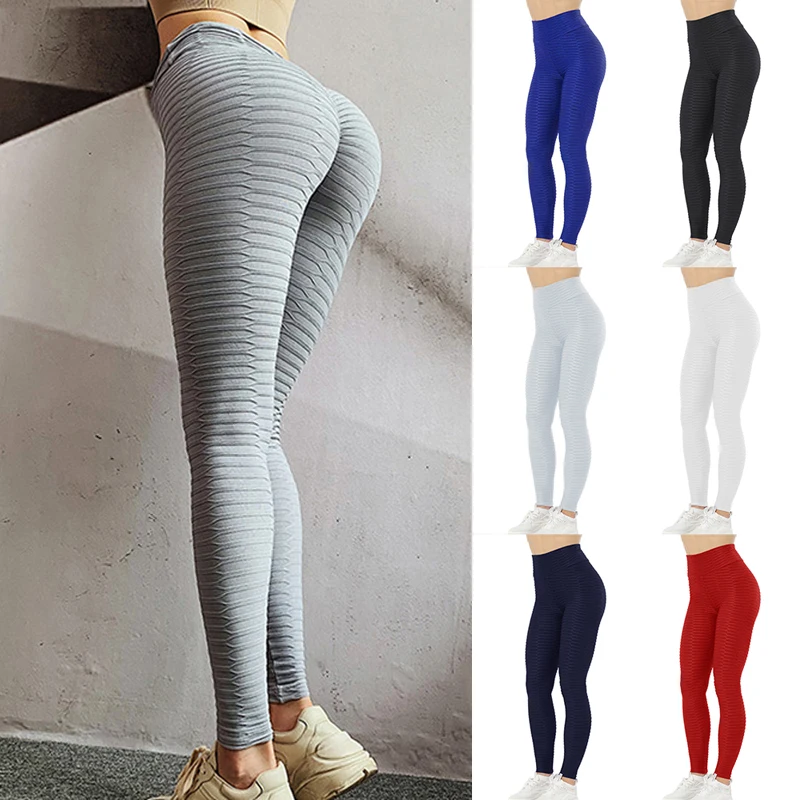 Sfit сексуальные женские штаны для йоги пуш ап одноцветные жаккардовые леггинсы