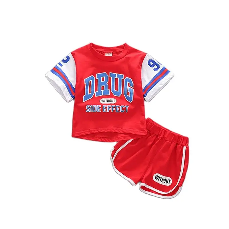 baby boys girls summer cartoon clothes sets 0-7T kids cotton t-shirt+shorts 2pcs/set toddler outfit children sport costuming Top |