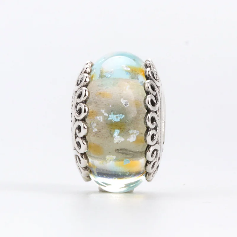 

Amaia Real 925 Sterling Silver The Charm Of The New Rainbow-colored White Glass Fit Original Bracelet Pendant Diy Jewelry Charms