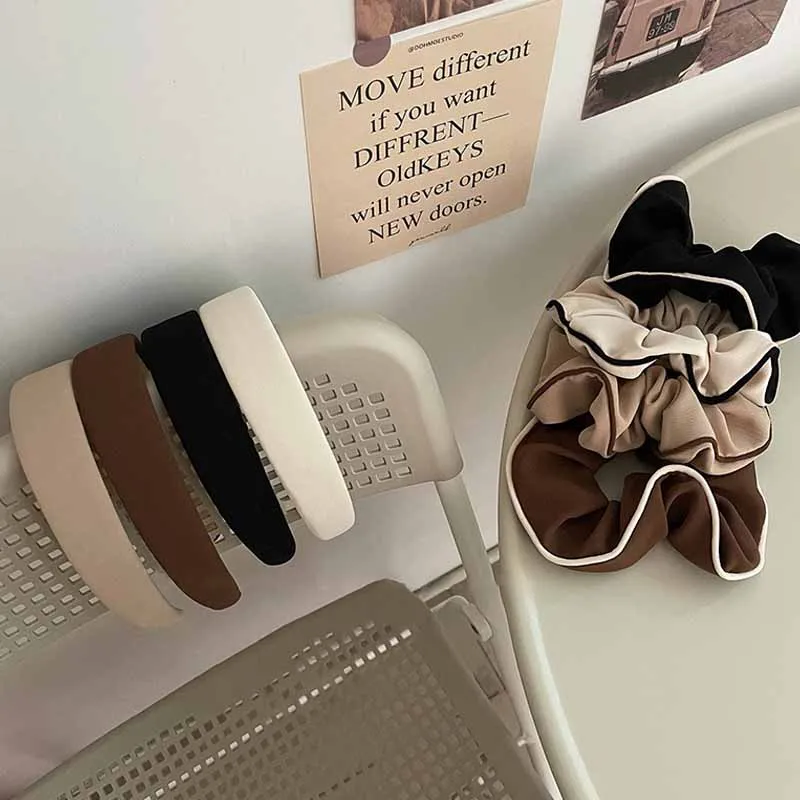 Повязка для волос французская однотонная заколка из полиэстера Корейская ретро