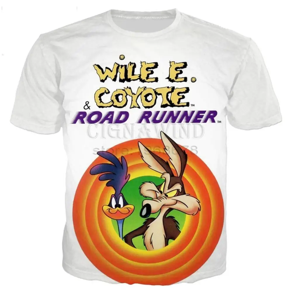 

New Roadrunner & wile e coyot series t shirt men women 3D printed novelty fashion tshirt hip hop streetwear casual summer tops