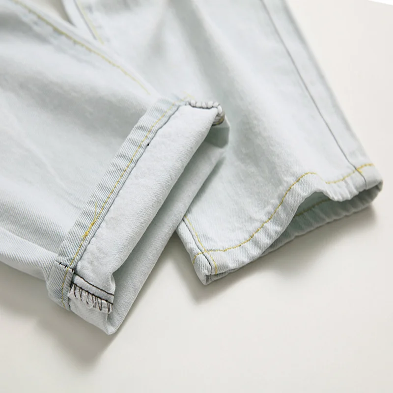 

Clothes 2021 Mens Biker Jean Slim Fit Motorcycle Vintage Distressed Ripped White Jeans Denim Pants For Men