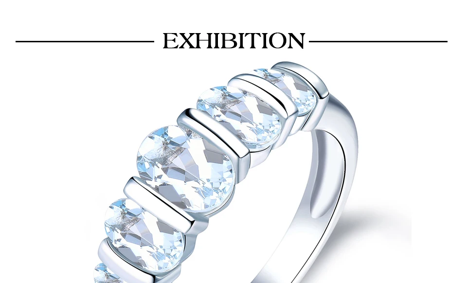 Hutang серебряное кольцо 925 ювелирные изделия, драгоценный камень 1.9ct Аквамарин Изысканные кольца с камнями для женщин, обручальное свадебное кольцо