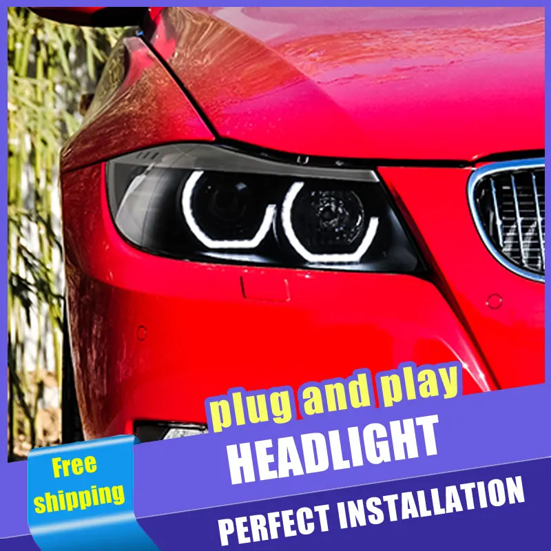 

2PCS Car Style LED headlights for BMW 3 Series e90 06-12 for e90 head lamp LED DRL Lens Double Beam H7 HID Xenon bi xenon lens