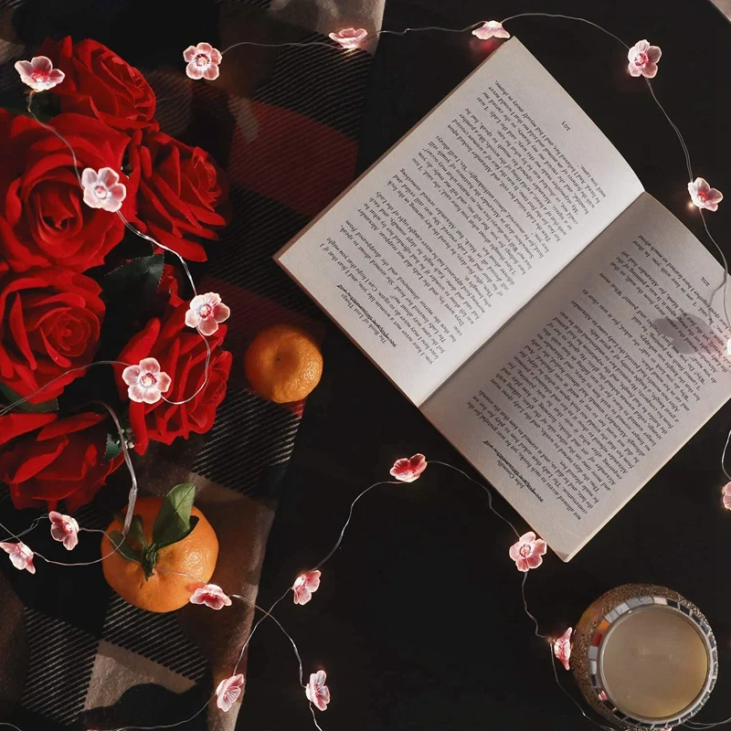 

Flower String Lights for Kids Bedroom Pink Cherry Blossom String Lights 10Ft 30 LED Battery Powered String Lights