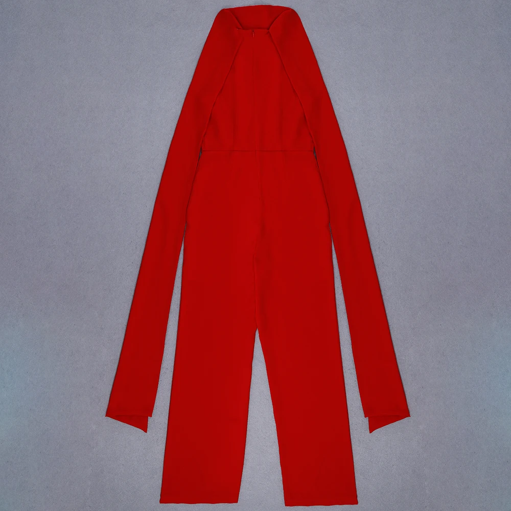 Новое поступление, красные длинные штаны, сетчатый комбинезон с высоким воротником, комбинезон без рукавов от AliExpress RU&CIS NEW