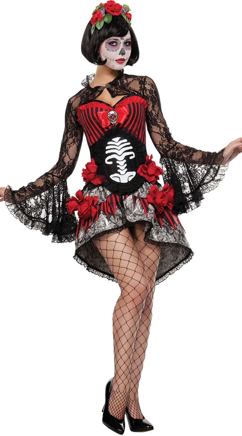 Женский карнавальный костюм в стиле Family Day Of The Dead вечерние костюмы вампира ужаса