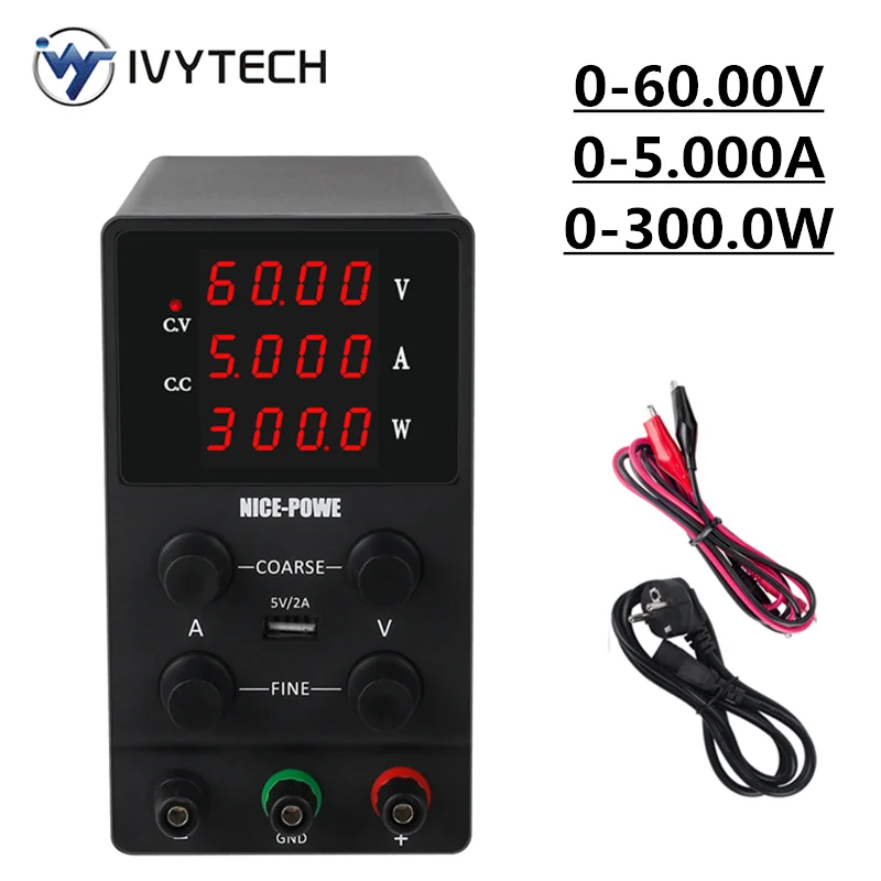 

Регулируемый импульсный источник питания IVYTECH для лабораторного стенда постоянного тока с ЖК-экраном, 60 В, 5 А, 30 В, 10 А, цифровой Регулируемый...