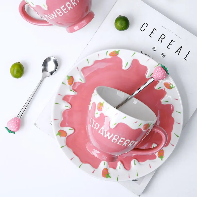 Розовая фотография с крышкой керамическая деликатная милая посуда в форме