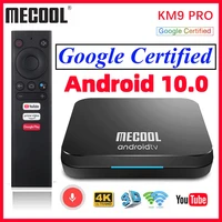 mecool km9 pro smart tv box android 10 2gb 16gb google certified androidtv android 9 0 tv box 4k km3 atv 4gb 128gb media player