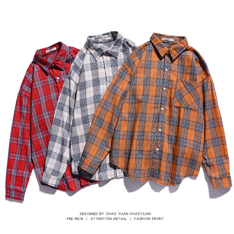 

New Plaid Long sleeve Men's Shirt 2021 Business Dress Social Shirt Japan Korean Harajuku Casual Spring Summer Men Thin Shirts